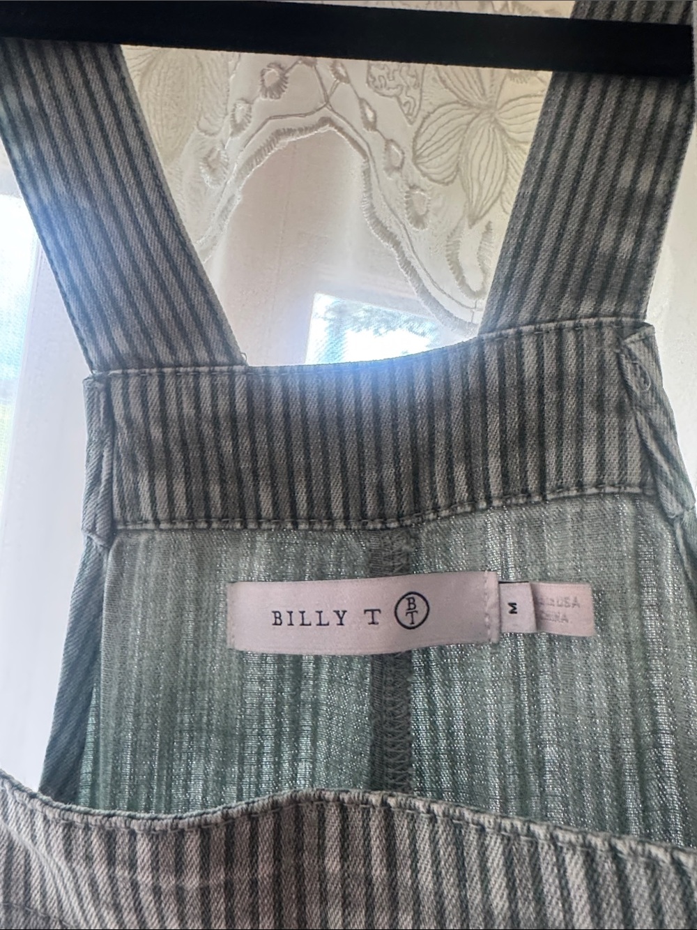Billy T Green Striped Cotton Overalls - Picture 4 of 11